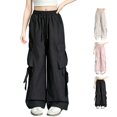 thumbnail image 1 of XINXIAOO Girls School Uniform Pants Elastic Waist Drawstring Trousers Formal Back to School Outfits Size 5-6 Years, 1 of 6