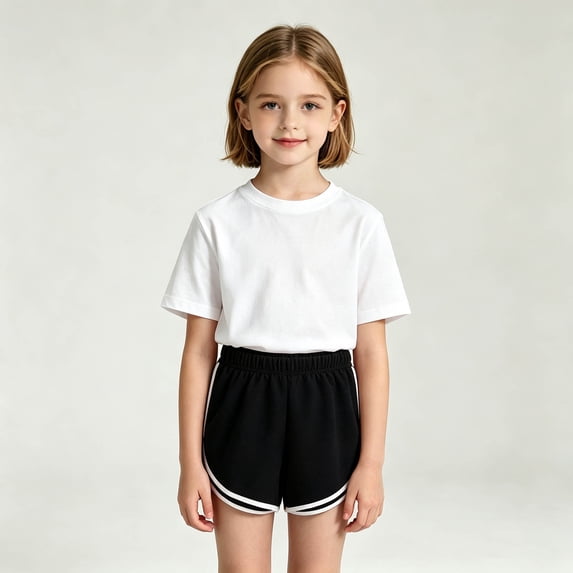 XINXIAOO Girls Shorts Quick Dry Toddler Athletic Soccer Running Active Gym Workout Black Shorts for Boys Summer Beachwear 11-12 Years