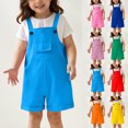 thumbnail image 1 of XINXIAOO Girls Sleeveless Jumpsuit Suspenders Overalls Shorts Casual Summer Outfits for Girls Boys 11-12 Years, 1 of 5