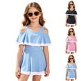 thumbnail image 1 of XINXIAOO Girls Swimsuit One Piece Swimwear for Girls with Ruffled Bathing Suit for Kids, Size 7Y-16Y, 1 of 5