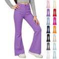 thumbnail image 1 of XINXIAOO Girls' Uniform Flare Leg Pants Wide Flare Leg with Pockets Formal Back to School Clothes Girls Boys Pants Size 5-6 Years, 1 of 7
