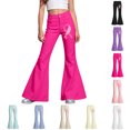 thumbnail image 1 of XINXIAOO Girls' Uniform Flare Leg Pants Wide Flare Leg with Pockets Formal Girls Back to School Clothes Girls Boys Dress Pants Size 5-6 Years, 1 of 5