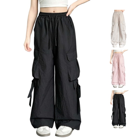 XINXIAOO Girls Uniform Pants Elastic Waist School Trousers Preppy Back to School Outfits for Girls Girls Boys Uniform Pants Size 7-8 Years