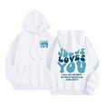thumbnail image 1 of XINXIAOO Hoodies Sweatshirt for Women Jesus Loves You Print Hooded Sweatshirts Letter Print Sweatshirt Oversized Womens Hoodies Pullover Cute Winter Outfits for Women Trending Fashion, 1 of 9