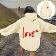 thumbnail image 1 of XINXIAOO Hoodies Sweatshirt for Women Long Sleeve Hoodie Womens Hoodies Pullover Baggy Hoodies Beige Sweatshirt Women Fall Outfits for Women 2025 Trendy Young Women, 1 of 6