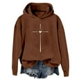thumbnail image 1 of XINXIAOO Hoodies Sweatshirt for Women Long Sleeve Women Pullover Oversized Sweatshirt for Women Brown Sweater Fall Clothes for Women Young Women's Wear, 1 of 4