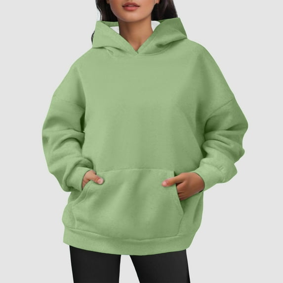 XINXIAOO Hoodies for Women Long Sleeve Hoodie Pullover Hoodie Sweatshirt Cozy Sweatshirts for Women Green Sweatshirt Womens Fall Fashion Trending Clothes