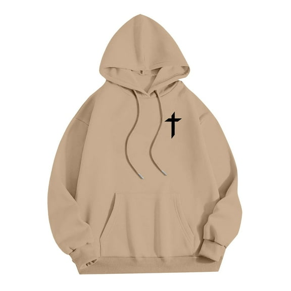 XINXIAOO Hoodies for Women Long Sleeve Hoodie Pullover Hoodie Sweatshirt Cute Hoodies Khaki Crewneck Fall Clothes Women's Clothing