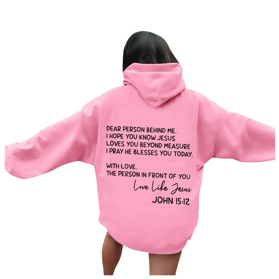 XINXIAOO Hoodies for Women Long Sleeve Lightweight Pullover for Women Graphic Hoodie Pink Hoodie Fall Jacket Women Daily Wear