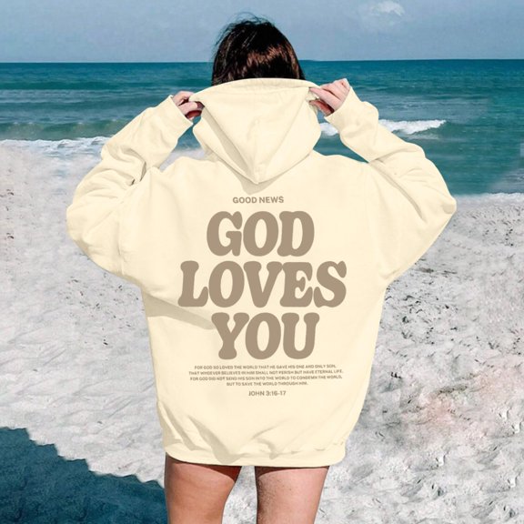 XINXIAOO Hoodies for Women Long Sleeve Pullover Hoodies Graphic Hoodies for Women Beige Hoodie Women Fall Clothes Women’S Clothes