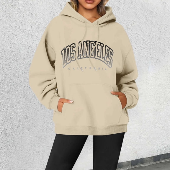 XINXIAOO Hoodies for Women Long Sleeve Womens Pullover Hoodie Soft Hoodie Beige Sweatshirts Fall Hoodies Teen Clothing