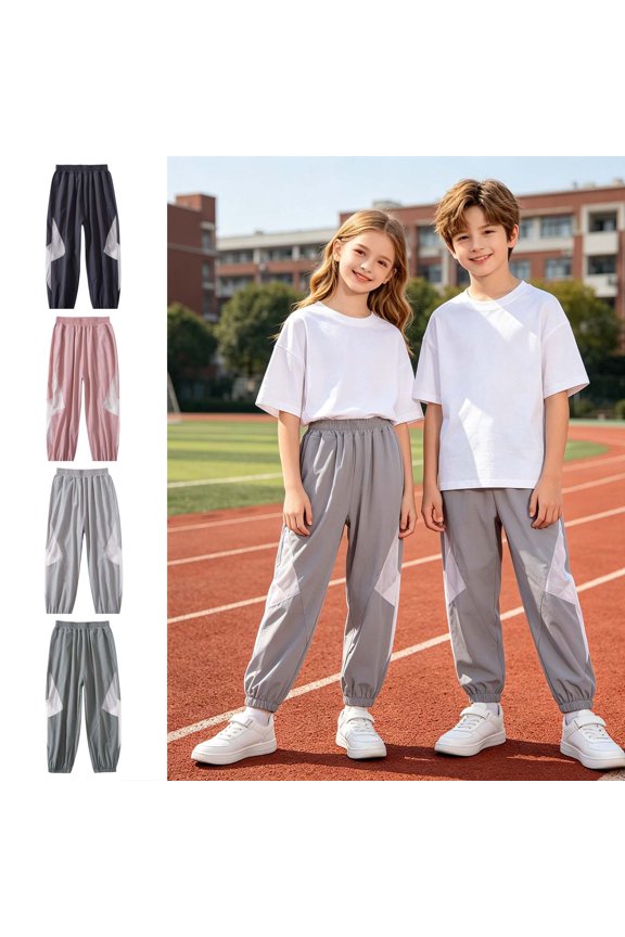 Kids Boy's Mesh Jogger Sweatpants Summer Youth Kids Gray Baseball Football Athletic Pants with Pockets Girls Athletic Training Pants 4T