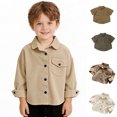 thumbnail image 1 of XINXIAOO Kids Boys' Button Down Shirts Boys Coffee Button Down Shirt Boys Formal Outfit Kids Uniform Shirts 3-4 Years, 1 of 6