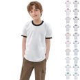thumbnail image 1 of XINXIAOO Kids Boys Girls Basic Plain Short Sleeve Black T Shirts Plain Basic Tees Girls Boys 6-7 Years Clothes, 1 of 9