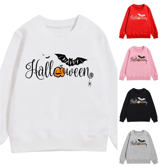 XINXIAOO Kids Boys Girls Hoodies & Sweatshirts Pumpkin Skeleton Ghost Pullover Long Sleeve Shirts Fall Winter Sweatshirt Boys Girls Sweatshirts Size 3-4 Years