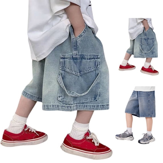 XINXIAOO Kids Boys Jeans Shorts Classic Loose Summer Trousers Short Boys Fashion Jeans 6-7 Years