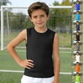thumbnail image 1 of XINXIAOO Kids Boys Solid Color Tank Top, Breathable Sleeveless Shirt for School Sports, Size 11-12 Years, 1 of 6
