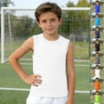 thumbnail image 1 of XINXIAOO Kids Boys Solid Color Tank Top, Breathable Sleeveless Shirt for School Sports, Size 5-6 Years, 1 of 6