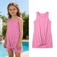 thumbnail image 1 of XINXIAOO Kids Girl Swimsuit Cover up Fashion Breathable Sleeveless Ruffle Cover up Dress Coverup Bathing Suit 5-6 Years, 1 of 6