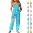 thumbnail image 1 of XINXIAOO Kids Girl's Rompers Sleeveless Jumpsuits Loose Long Jumpsuit with Pockets Clothes for 5-6 Years Girls, 1 of 7