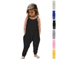 thumbnail image 1 of XINXIAOO Kids Girl's Rompers Sleeveless Jumpsuits Loose Long Overalls with Pockets Outfits Size 4-5 Years, 1 of 6