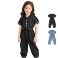 thumbnail image 1 of XINXIAOO Kids Girl's Rompers Sleeveless Jumpsuits Relaxed Denim Long Jumpsuit with Pockets Girls Clothes 4-5 Years, 1 of 4