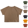 thumbnail image 1 of XINXIAOO Kids Girls Boys Short Sleeve Khaki T-Shirts Lightweight Summer Tops 6-7 YearsGirls Boys T Shirts, 1 of 8