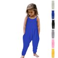 thumbnail image 1 of XINXIAOO Kids Girls Boys Sleeveless Wide Leg Overalls Casual Long Pants with Pockets Girls Clothes 5-6 Years, 1 of 6
