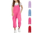 thumbnail image 1 of XINXIAOO Kids Girls Boys Summer Sleeveless Rompers Cute Romper Long Pants with Pockets Girls Outfits size 6-7 Years, 1 of 4