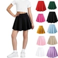 thumbnail image 1 of XINXIAOO Kids Girls' Pleated Mini Skirt High Waisted Ruffle Layered Skirts Girls Outfit Cute Dark Blue Skirts for Girls 5-6 Years, 1 of 5