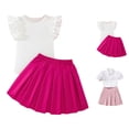 thumbnail image 1 of XINXIAOO Kids Girls Summer Outfits 2 Piece Sets Sleeveless Loose Tops with Skirt Casual Fashion Girls Outfits Size 7-8 Years, 1 of 9