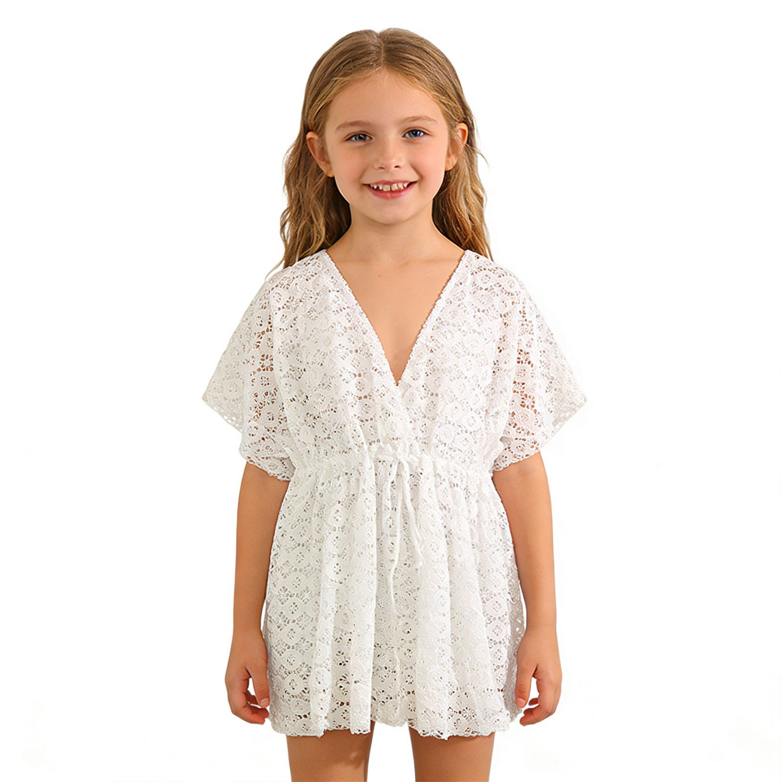 XINXIAOO Kids Girls Swim Beach Cover Up Breathable Girls Crochet Swim Beach Cover Up Beach Bathing Suit 9-10 Years