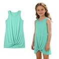 thumbnail image 1 of XINXIAOO Kids Girls Swim Beach Cover Up Fashion Breathable Casual Summer Sleeveless Ruffle Beach Dress with Flowy Skirt Dress Cover Up 7-8 Years, 1 of 6