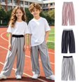 thumbnail image 1 of XINXIAOO Kids Girls Wide Leg Sweatpants Gray Athletic Joggers Lightweight Straight Leg Pants For Summer Boys Casual School Leg Pants Fall 5-6 Years, 1 of 6