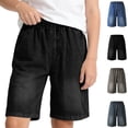 thumbnail image 1 of XINXIAOO Kids Jean Shorts Casual Loose Elastic Waist Pocket Jean Shorts 7-8 Years Boys Shorts, 1 of 6