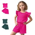 thumbnail image 1 of XINXIAOO Kids Summer Outfits for Girls 2 Piece Ruffled Sleeveless Tops Shorts Athletic Girl Clothes Size 3-4 Years, 1 of 6