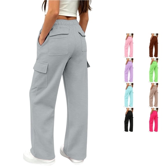 XINXIAOO Kids Sweatpants Active Fit Elastic Waist Jogger Sweatpants with Pockets Girls Athletic Pants Grey Pants Kids Athletic Pants Size 7-8 Years