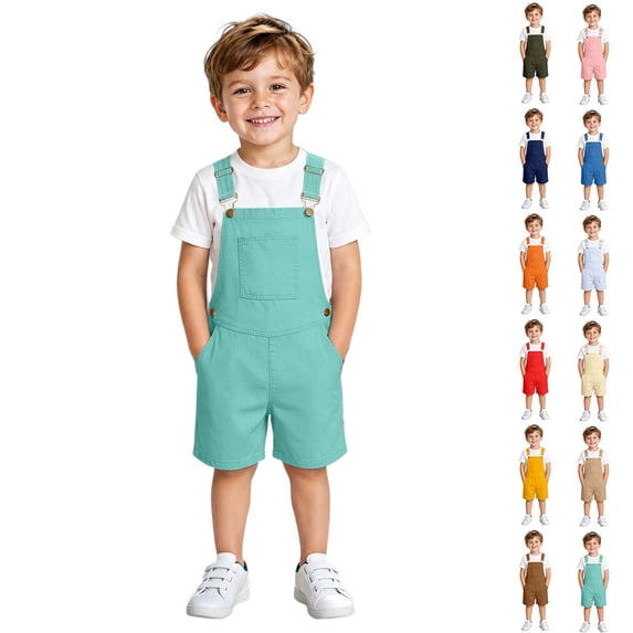 XINXIAOO Kids Toddler Jumpsuit Casual Sleeveless Suspenders Shorts with Side Pockets Boys Girls Summer Clothes 10-11 Years