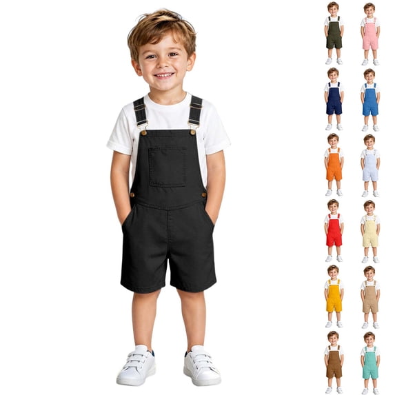 XINXIAOO Kids Toddler Jumpsuit Casual Sleeveless Suspenders Shorts with Side Pockets Boys Girls Summer Clothes 8-9 Years