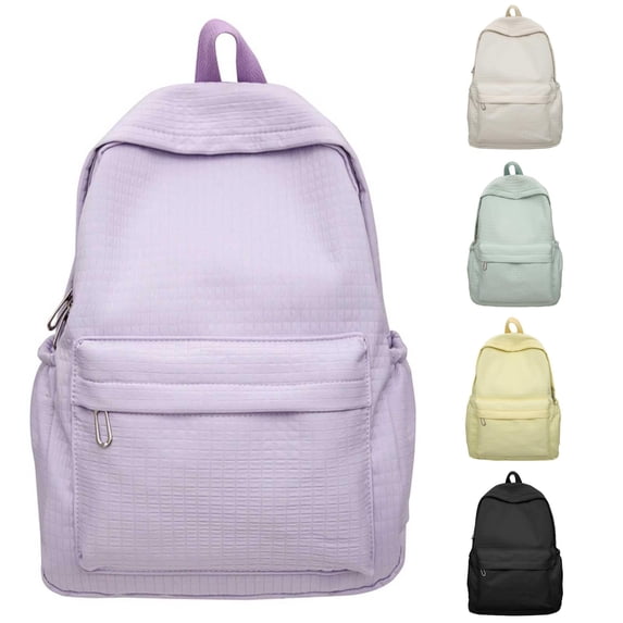 XINXIAOO Korean Style Checkered Backpack, Large Capacity Casual Bookbag for Junior & Senior High School