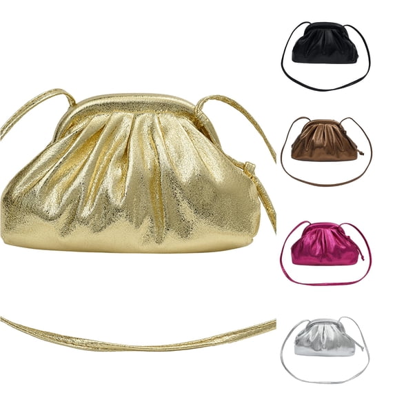 XINXIAOO Ladies Pleated Crossbody Bag, Large Capacity Single Shoulder Clutch Purse