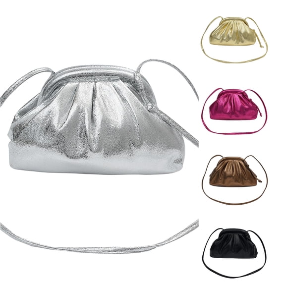 XINXIAOO Ladies Pleated Crossbody Bag, Large Capacity Single Shoulder Clutch Purse