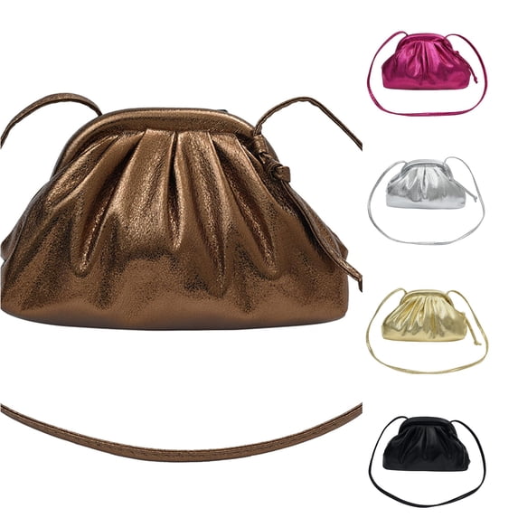 XINXIAOO Ladies Pleated Crossbody Bag, Large Capacity Single Shoulder Clutch Purse