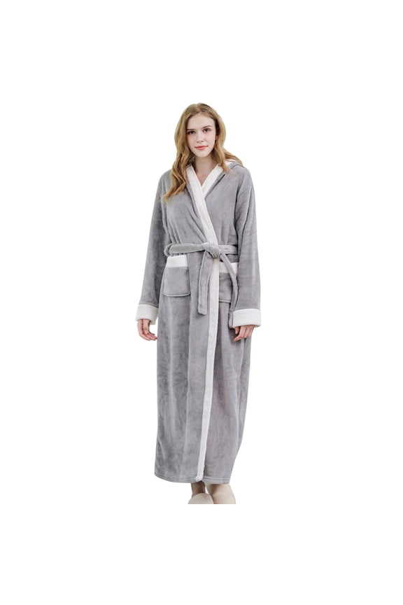 Ladies Women Autumn And Winter Long Warm Nightgown Nightdress Puffy Sleeve Robe Tan Robe Womens Towel Wrap Long Robes for Women plus Robe for Bride Womens Japanese Kimono Japanese Kimono