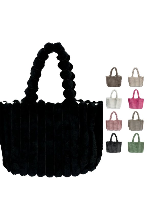 Large Capacity Furry Tote Bag, High End Single Shoulder Handbag