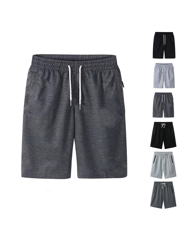 Men's Casual Summer Shorts with Pockets Drawstring Elastic Waistband Athletic Shorts for Sports, Size M-4XL