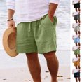 thumbnail image 1 of XINXIAOO Mens Linen Shorts for Casual Elastic Waist with Drawstring Summer Beach Shorts with Pockets, Size S-XXL, 1 of 6