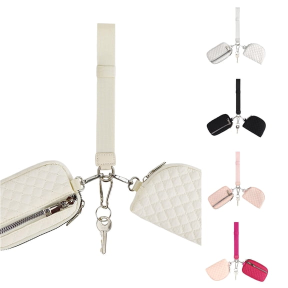 XINXIAOO Mini Zip Around Wristlet Wallet, Portable Keychain Purse Pouch for Women