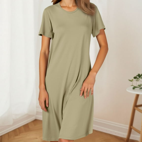 XINXIAOO Nightgowns For Women With Built In Bra O Neck Short Sleeve Sleepwear Casual Loose Nightshirts Soft Comfy Sleepshirts Print Long plus Nightgown Loose V Neck Women Button Nightgown Giraffe