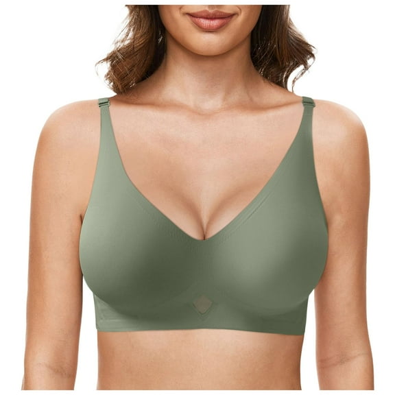 XINXIAOO Non Wired Bra Women's Padded Full Cup Bra Without Underwire with Padding Seamless Bustier Bralette Breathable Soft Women Bras Wireless Full Coverage Womens Bras No Underwire plus Size